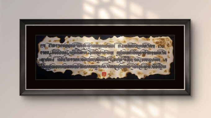 Heart Sutra Section in Tibetan Calligraphy